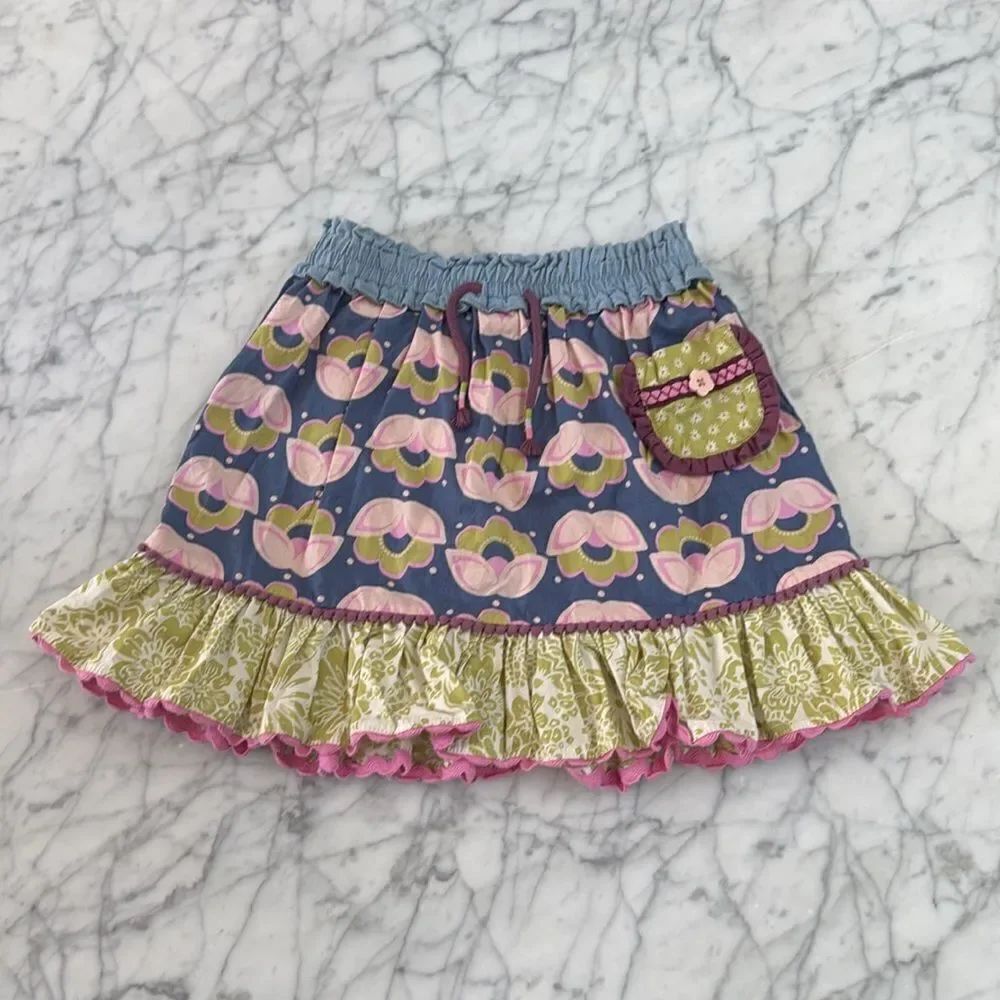 Matilda Jane Enchanted Garden Modern Mix Multi-Pattern Skort Sz 6